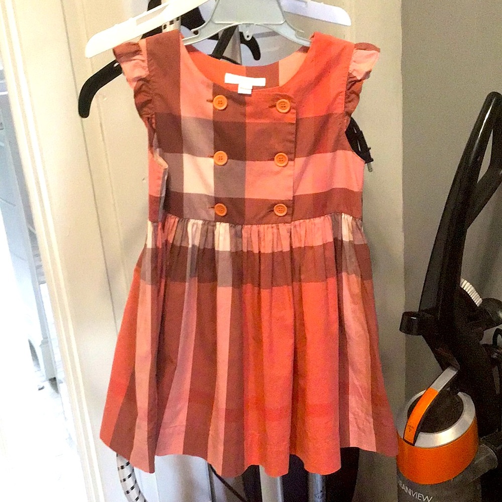 Burberry Pink and Orange Pleated Sundress